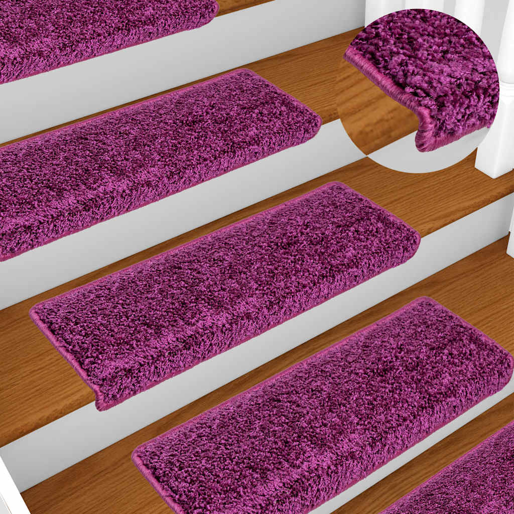 Vidaxl trapmatten 15 st 65x21x4 cm violet rechthoekige rand