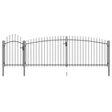 VidaXL Poort met speren bovenkant 5x2 m zwart - afbeelding 1