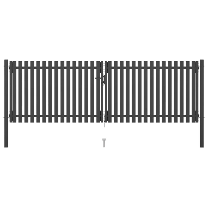 VidaXL Poort 4x1,5 m staal antraciet