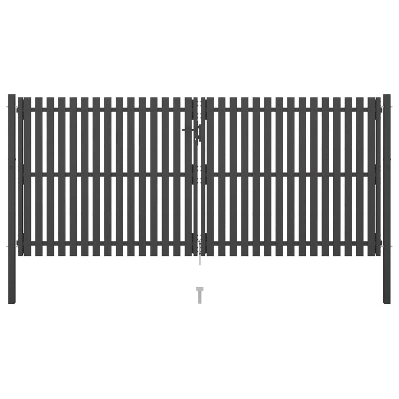 VidaXL Poort 4x2 m staal antraciet