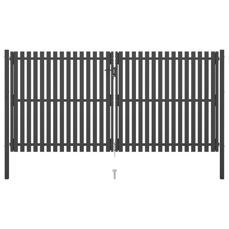 VidaXL Poort 4x2,25 m staal antraciet