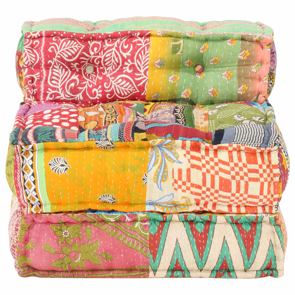 Vidaxl poef modulair stof patchwork