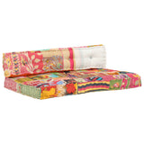Vidaxl bankkussen pallet stof patchwork meerkleurig - afbeelding 2