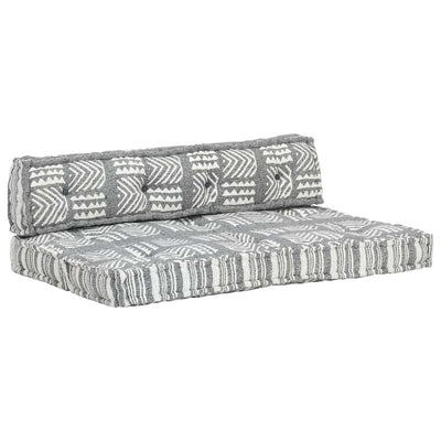 Vidaxl bankkussen pallet stof patchwork grijs