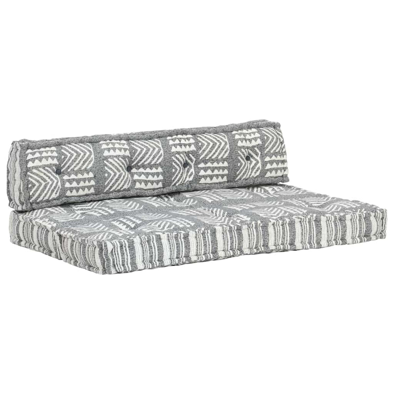 Vidaxl bankkussen pallet stof patchwork grijs