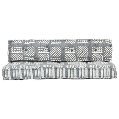 Vidaxl bankkussen pallet stof patchwork grijs