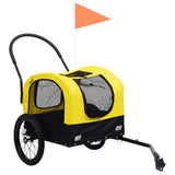 Vidaxl fietstrailer en hondenwagen 2-in-1 geel en zwart - afbeelding 2