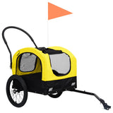 Vidaxl fietstrailer en hondenwagen 2-in-1 geel en zwart - afbeelding 3