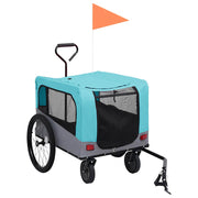 Vidaxl fietstrailer en hondenwagen 2-in-1 blauw en grijs - afbeelding 2