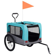 Vidaxl fietstrailer en hondenwagen 2-in-1 blauw en grijs - afbeelding 3