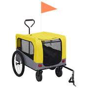 Vidaxl fietstrailer en hondenwagen 2-in-1 geel en grijs - afbeelding 2