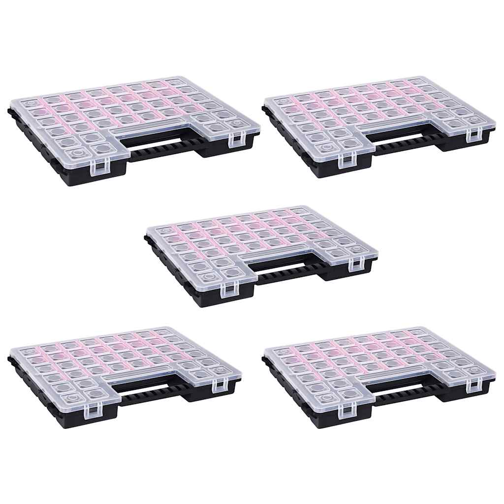 Vidaxl assortimentsdozen 5 st met verdelers 385x283x50 mm kunststof