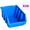 Vidaxl 96-delige opslagbakkenset met wandpanelen blauw