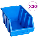 Vidaxl stapelbakken 20 st kunststof blauw - afbeelding 1