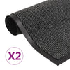Vidaxl droogloopmatten 2 st rechthoekig getuft 40x60 cm antraciet