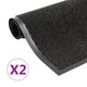Vidaxl droogloopmatten 2 st rechthoekig getuft 40x60 cm zwart