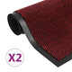 Vidaxl droogloopmatten 2 st rechthoekig getuft 40x60 cm rood