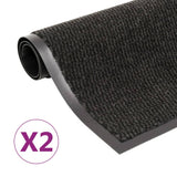 Vidaxl droogloopmatten 2 st rechthoekig getuft 60x90 cm zwart - afbeelding 1