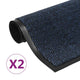Vidaxl droogloopmatten 2 st rechthoekig getuft 60x90 cm blauw