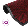 Vidaxl droogloopmatten 2 st rechthoekig getuft 90x150 cm rood