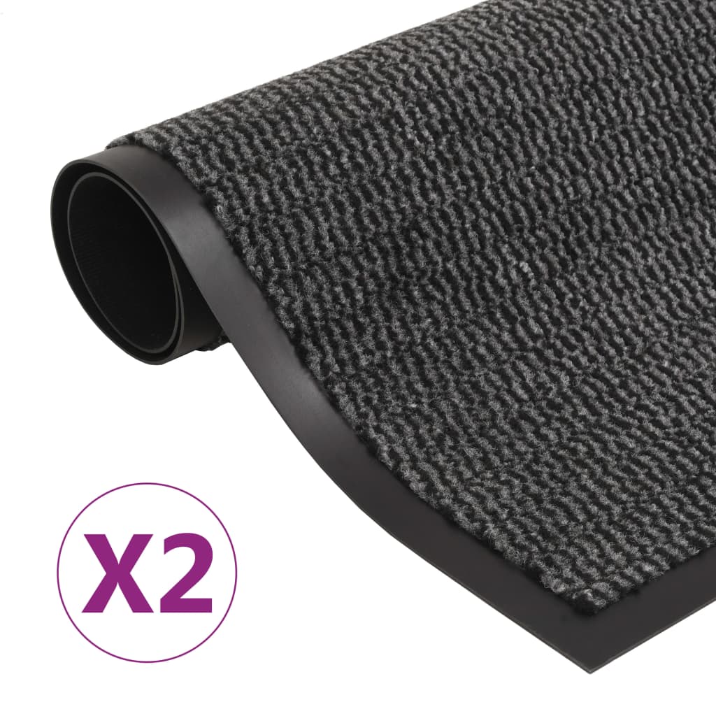Vidaxl droogloopmatten 2 st rechthoekig getuft 120x180 cm antraciet