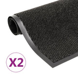 Vidaxl droogloopmatten 2 st rechthoekig getuft 120x180 cm zwart - afbeelding 1