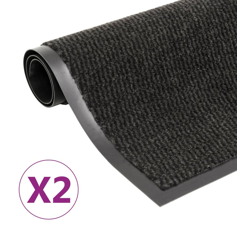 Vidaxl droogloopmatten 2 st rechthoekig getuft 120x180 cm zwart