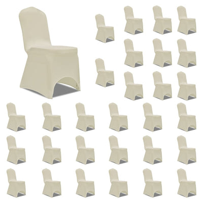 Vidaxl stoelhoezen stretch 30 st crème