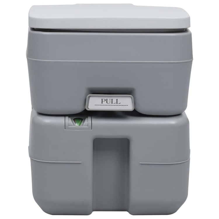 Vidaxl kampeertoilet draagbaar 20 + 10 l grijs