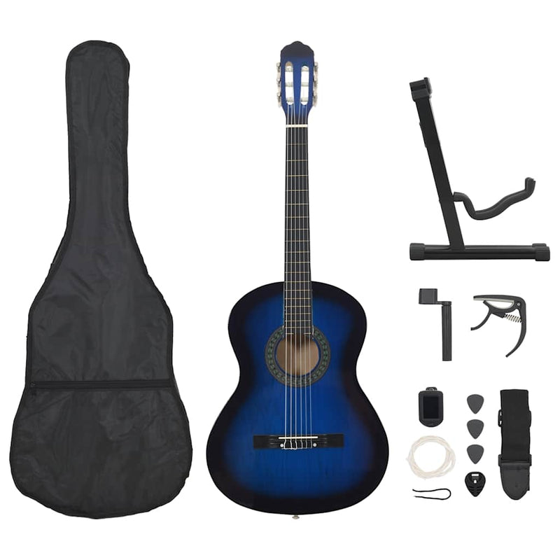 Vidaxl 12-delige gitaarset klassiek beginner 4 4 39 blauw