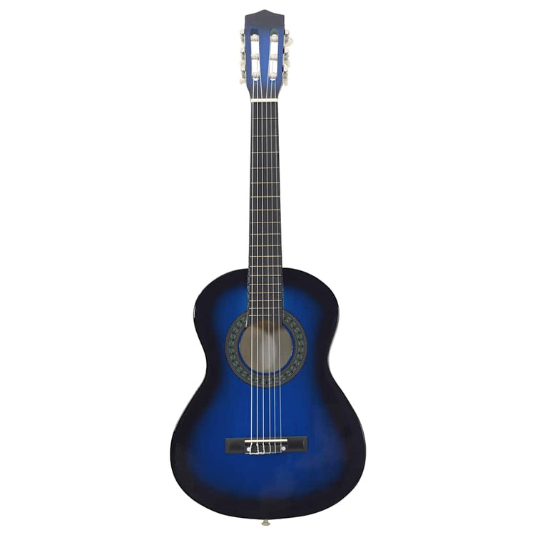 Vidaxl 8-delige gitaarset klassiek beginner 1 2 34 blauw