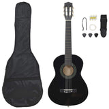 Vidaxl 8-delige gitaarset klassiek beginner 1 2 34 zwart - afbeelding 1
