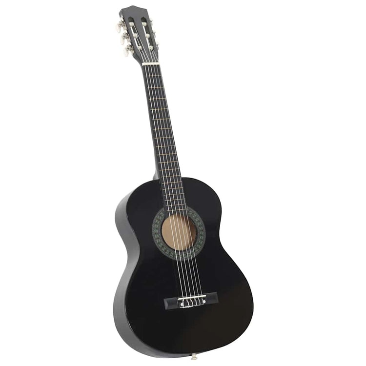 Vidaxl 8-delige gitaarset klassiek beginner 1 2 34 zwart