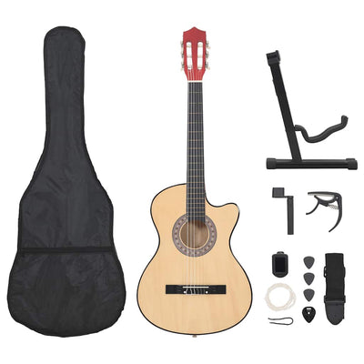 Vidaxl 12-delige gitaarset cutaway met 6 snaren western akoestisch 38