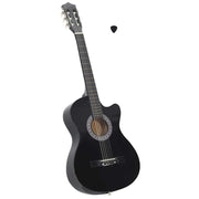 Vidaxl gitaar cutaway met 6 snaren western klassiek 38 zwart - afbeelding 1