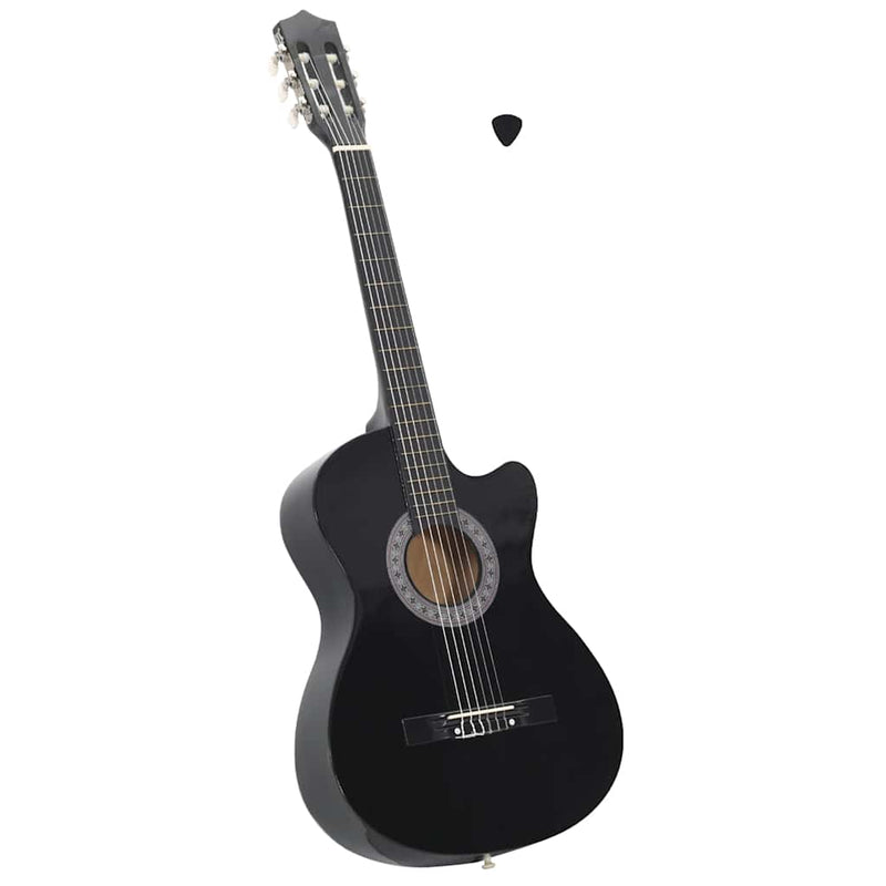 Vidaxl gitaar cutaway met 6 snaren western klassiek 38 zwart