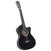 Vidaxl gitaar cutaway met 6 snaren western klassiek 38 zwart
