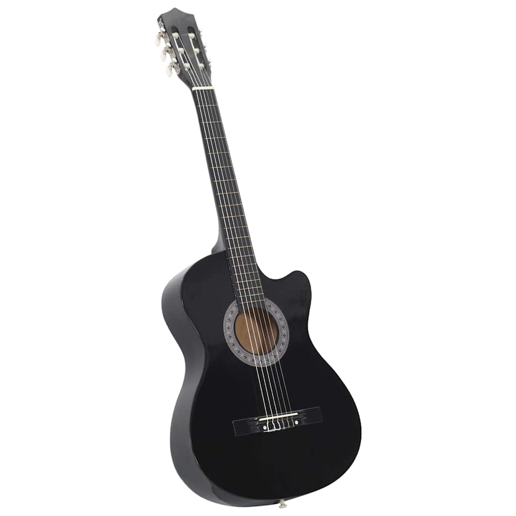 Vidaxl gitaar cutaway met 6 snaren western klassiek 38 zwart