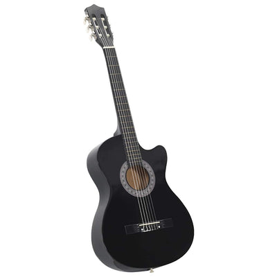 Vidaxl gitaar cutaway met 6 snaren western klassiek 38 zwart