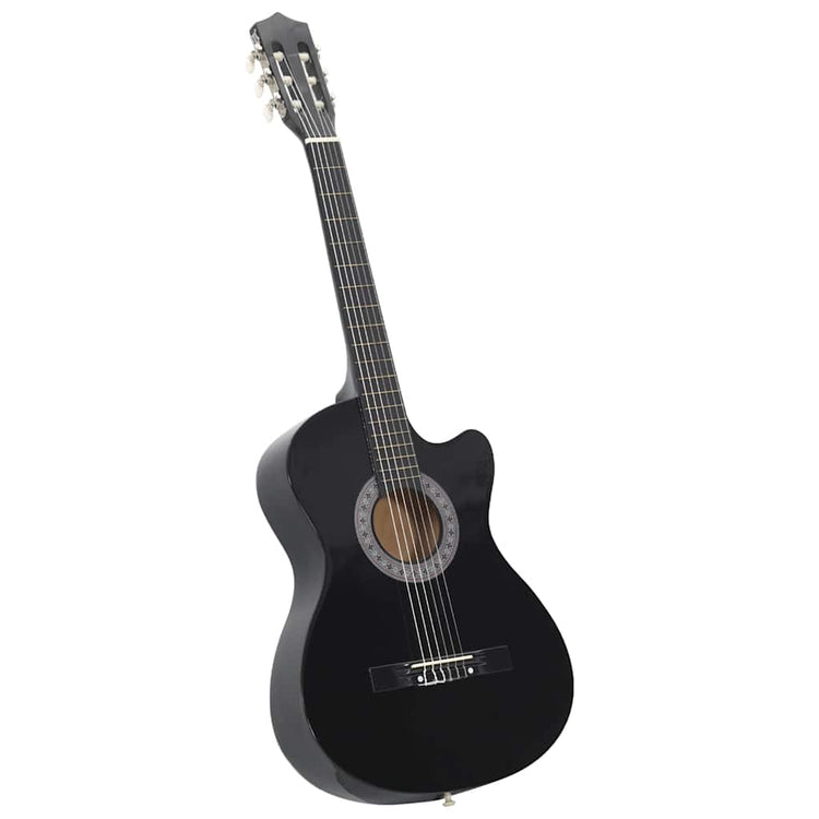 Vidaxl gitaar cutaway met 6 snaren western klassiek 38 zwart