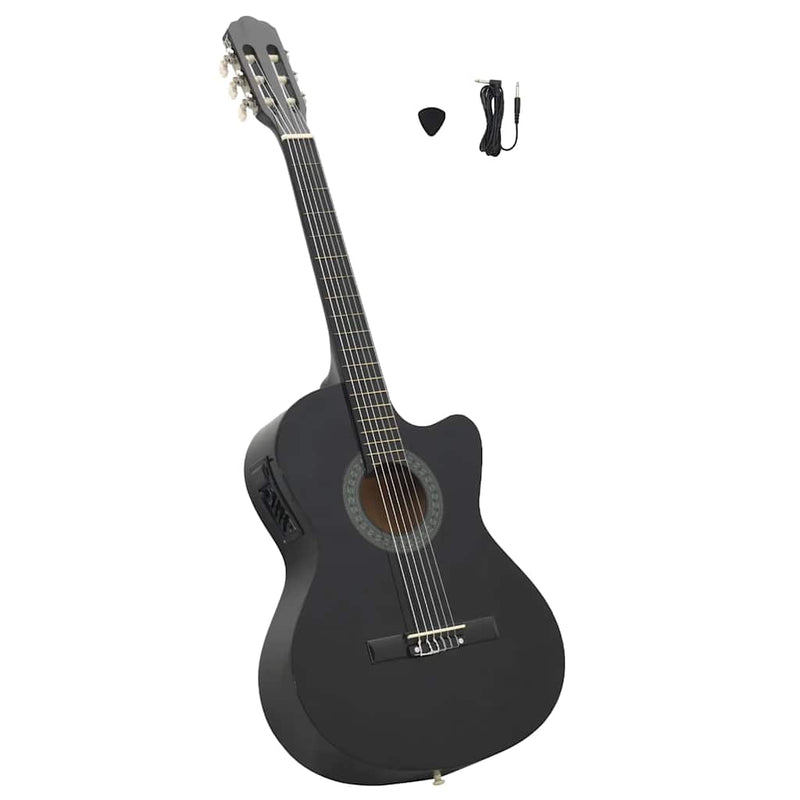 Vidaxl gitaar cutaway met equalizer 6 snaren western klassiek zwart