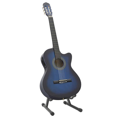 Vidaxl 12-delige gitaarset met equalizer en 6 snaren western blauw