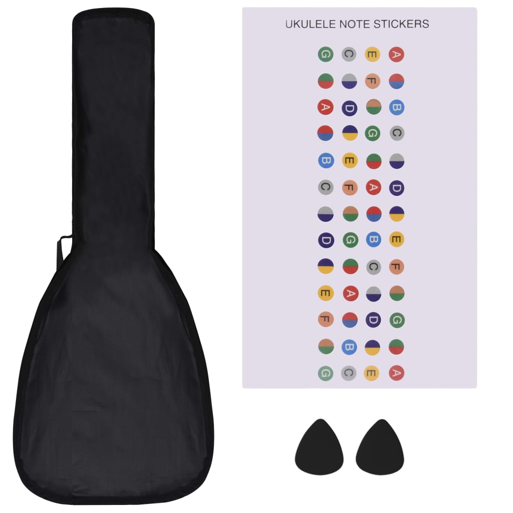 Vidaxl ukuleleset met tas voor kinderen sopraan 23'' zwart