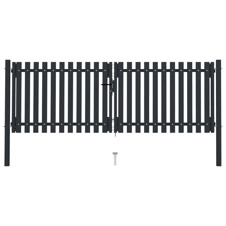 VidaXL Poort dubbel 306x150 cm staal antraciet