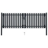 VidaXL Poort dubbel 306x175 cm staal antraciet - afbeelding 1
