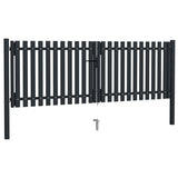 VidaXL Poort dubbel 306x175 cm staal antraciet - afbeelding 2