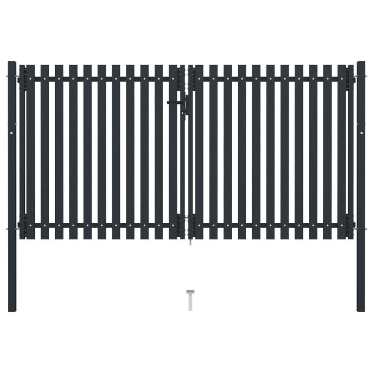 VidaXL Poort dubbel 306x200 cm staal antraciet