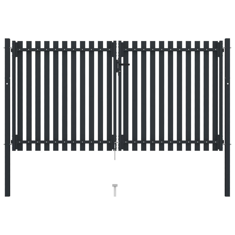 VidaXL Poort dubbel 306x200 cm staal antraciet