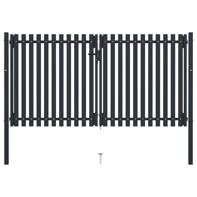 VidaXL Poort dubbel 306x220 cm staal antraciet