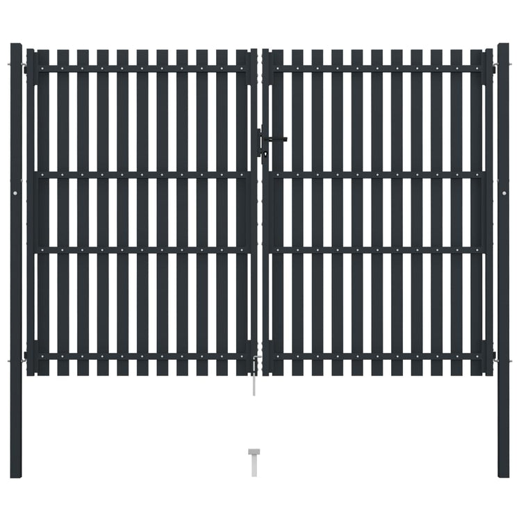 VidaXL Poort dubbel 306x250 cm staal antraciet